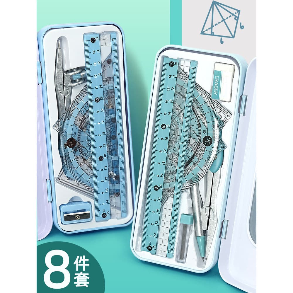 Zhiyuan Papelaria Conjunto de régua para estudantes Régua Conjunto de quatro peças Régua triangular Régua Transferidor C