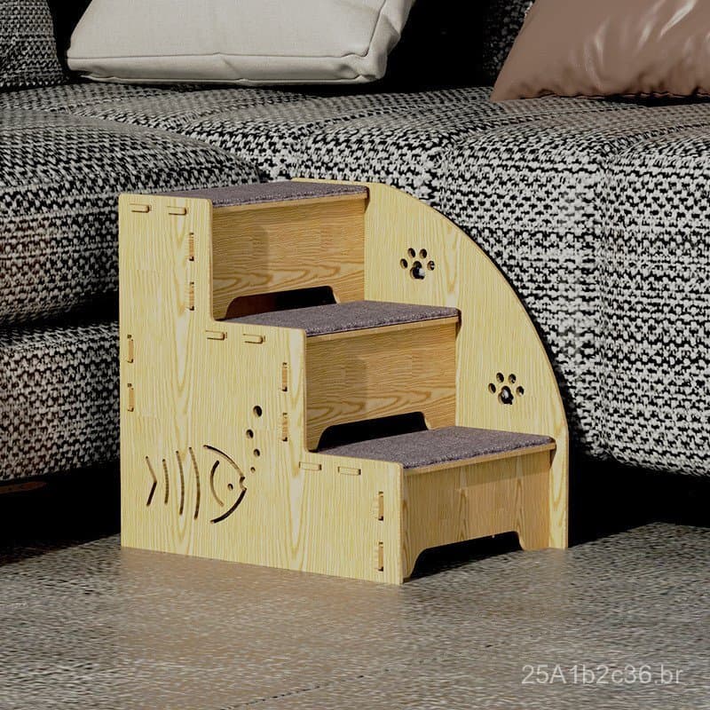 Escada para animais de estimação para gatos e cães idosos, escada para subir na cama, escada para sofá, degraus de madei