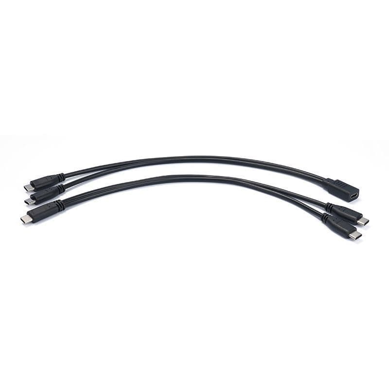 Tipo-c macho fêmea para tipo-c macho um ponto dois cabo adaptador de carregamento 3A fonte de alimentação 15W Tablet do