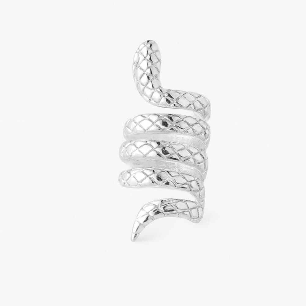 Brinco Cobrinha Piercing Pressão em Prata 925