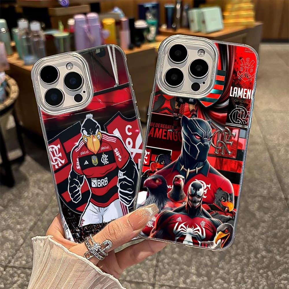 Capinha Capa Para Redmi Note 8 9s 10s 11s 12s 13 14 Pro Max 4G 5G Silicone Anti-Impacto Flamengo