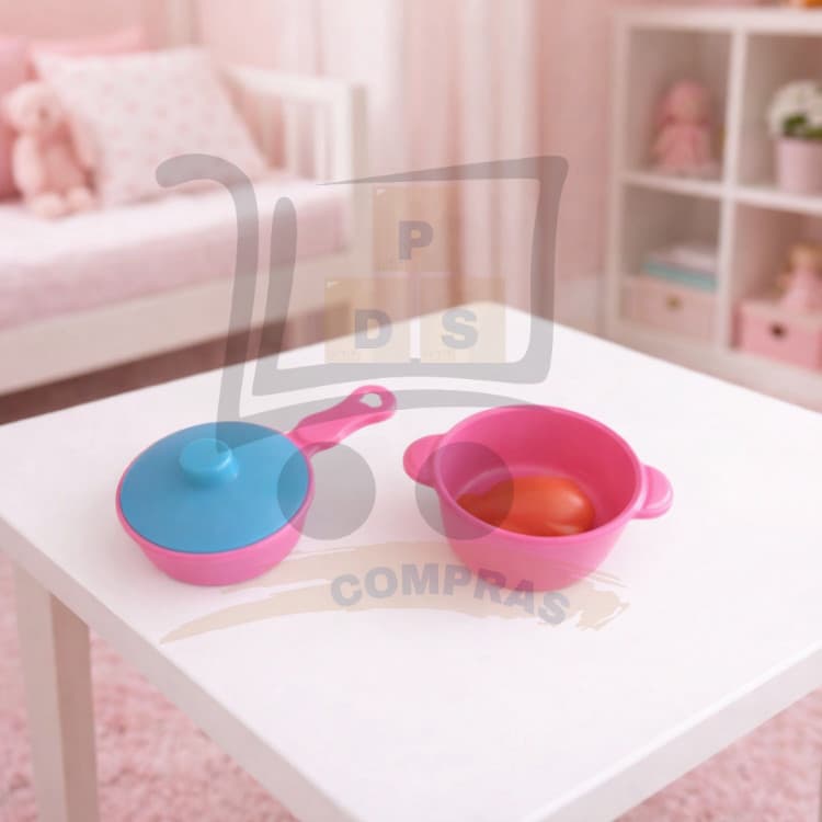 Brinquedo Cozinha Infantil Kit Panelinhas Com Frango Panela E Frigideira Faz De Conta Plastico
