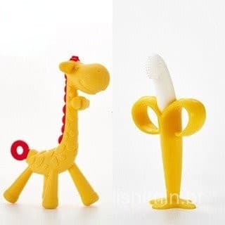 Mordedor De Silicone Para Bebês Frutas/Girafa/Recém Nascido 1-3