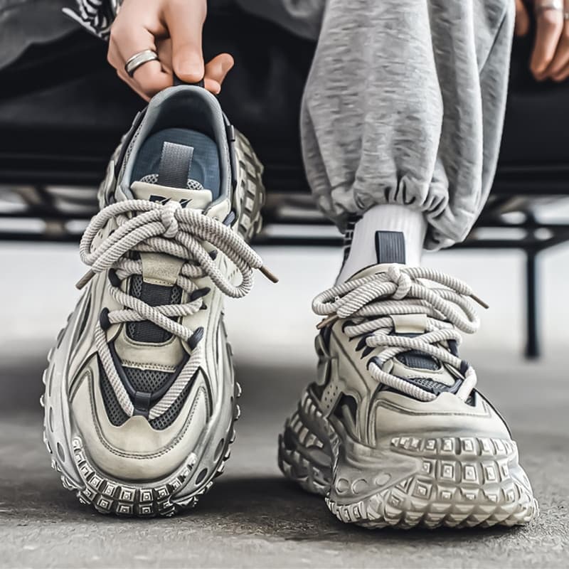 2025 Novos Sapatos Masculinos Sola De Pneu Plataforma Esportiva Aumentada