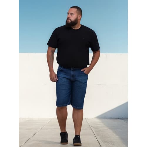 Bermuda Jeans Masculina Plus Size com Lycra Elastano