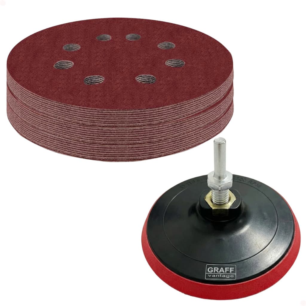 Suporte de Lixa de Borracha Para Furadeira e Esmerilhadeira + 30 discos de lixa 125 mm