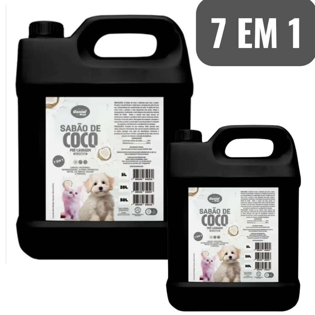 Pré Shampoo Banho e Tosa Genial Pet Sabão de Coco 5 Litros