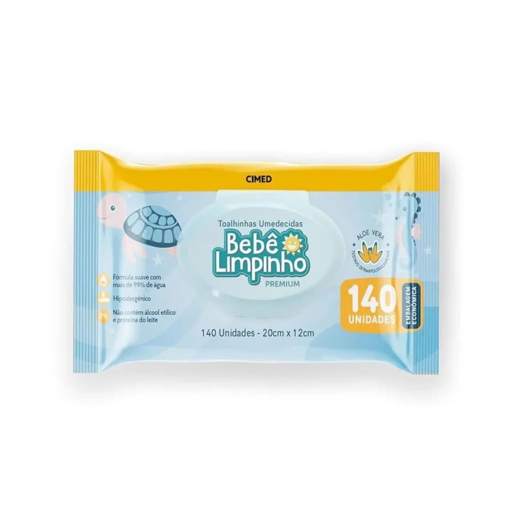 TOALHAS UMEDECIDAS BEBE LIMPINHO PREMIUM - 140 UNIDADES