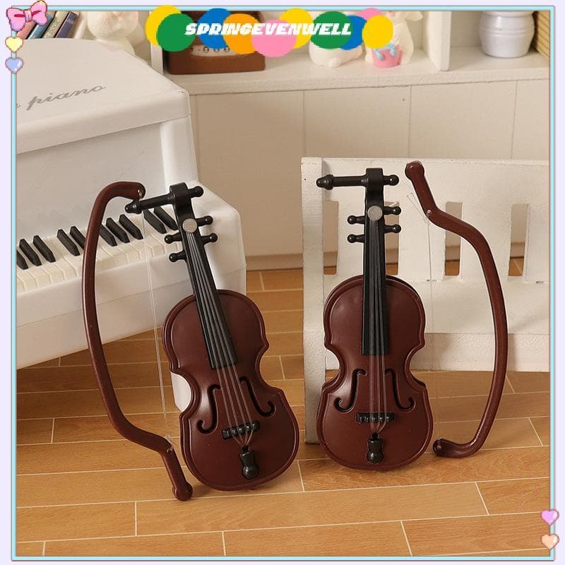 [springevenwell] Casa De Bonecas Em Miniatura Mundo Violino Instrumento Ornamentos Cena Modelo Adereços De Tiro Novo