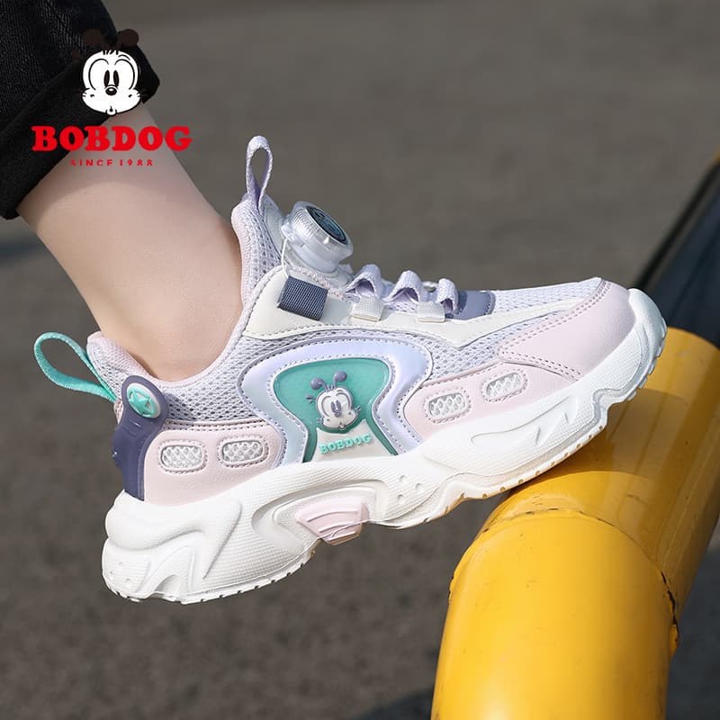 Babudou meninas sapatos primavera outono novo estilo respirável malha sapatos esportivos das crianças malha sola macia m
