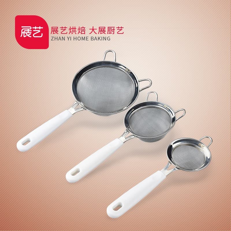 Zhanyi 304 peneira de farinha de Silicone portátil de aço inoxidável filtro ultrafino peneira de malha em pó peneira de