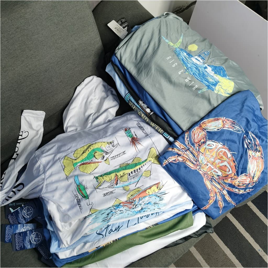 Verão ao ar livre protetor solar surf praia pesca esportes isca de secagem rápida pesca marítima com capuz camiseta de m