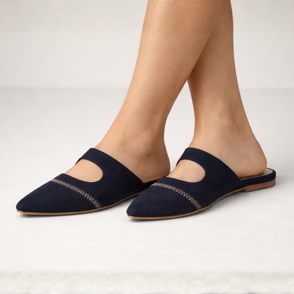 Mule Feminino Confortável Bico Fino Elegante Leve Casual Dia a Dia