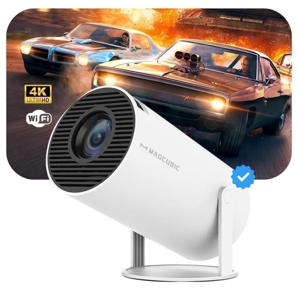 Projetor Inteligente HY300 Portátil WiFi 6 Bluetooth 5.0 Android 11 Tela 130 Polegadas Compacto