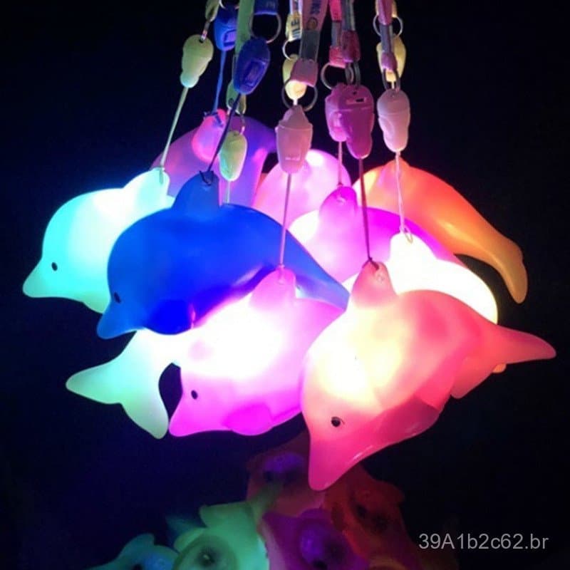 Luminária noturna de golfinho de grande porte com cordão, item popular em barracas de rua em mercados noturnos, brinqued
