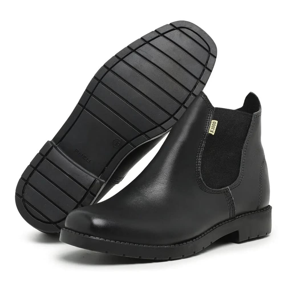 Bota Botina Feminina F1000 Couro Legítimo Trabalho casual moda