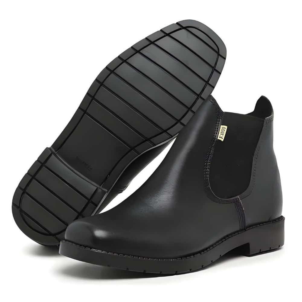 Bota Botina Masculina Em Couro Látego Legítimo Solado Antiderrapante Resistente e Confortável