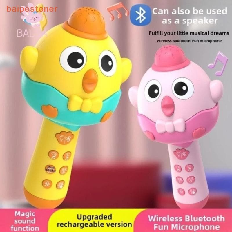 [baipestoner] Microfone Infantil Com Alto-Falante Brinquedo De Karaokê Máquina De Cantar