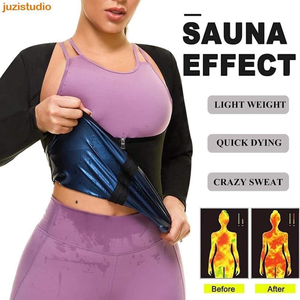 Camisa De Terno De Sauna JUZISTUDIO , Colete De Cintura Resistente Ao Suor De Manga Comprida , Modelador De Corpo Para Q
