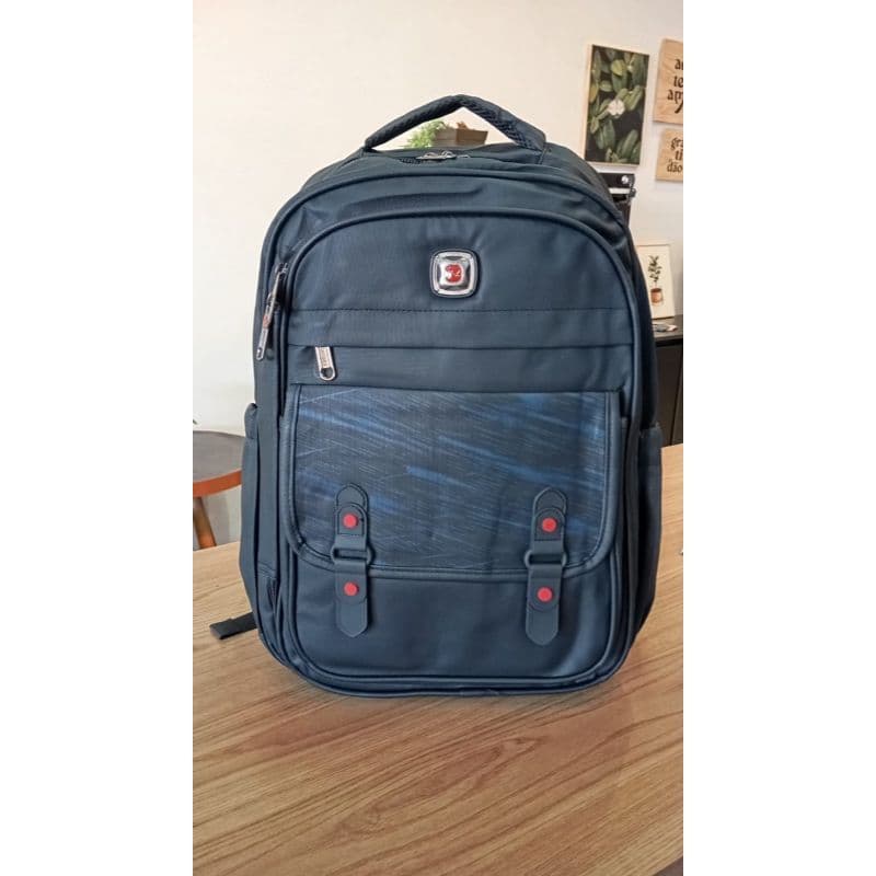 MOCHILA NOTEBOOK PRETO COM AZUL HELOILSON
