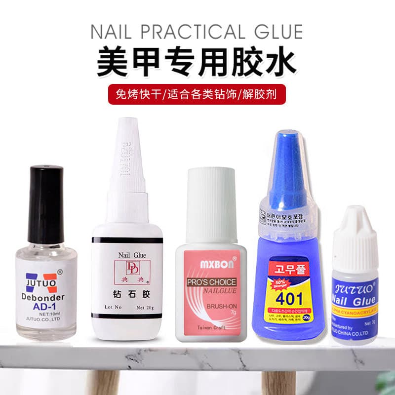 Cola para unhas de Manicure, cola Taiwan 401 forte 502, cola de secagem rápida, unhas falsas, adesivo de diamante pegajo