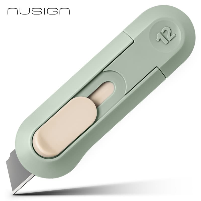 Kit 3 Mini Estiletes Deli com Retorno Automático Lâmina SK5 para Abrir Caixas