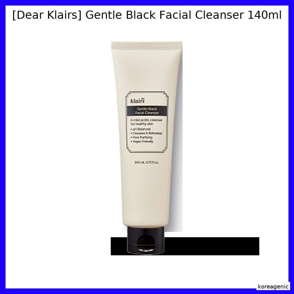 [Dear Klairs] Limpador Facial Preto Suave 140ml/, Hidratante
