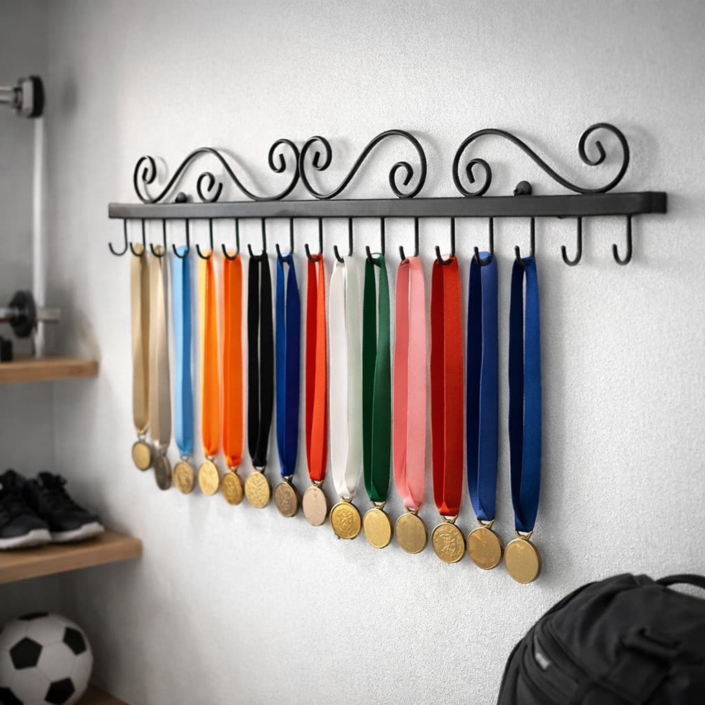 Porta Medalhas Ferro Parede Estilo Decorativo- 25 Ganchos