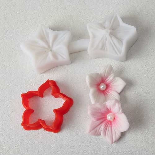 Molde Silicone  Cortador Biscoito Flor Cerejeira Confeitaria Biscuit