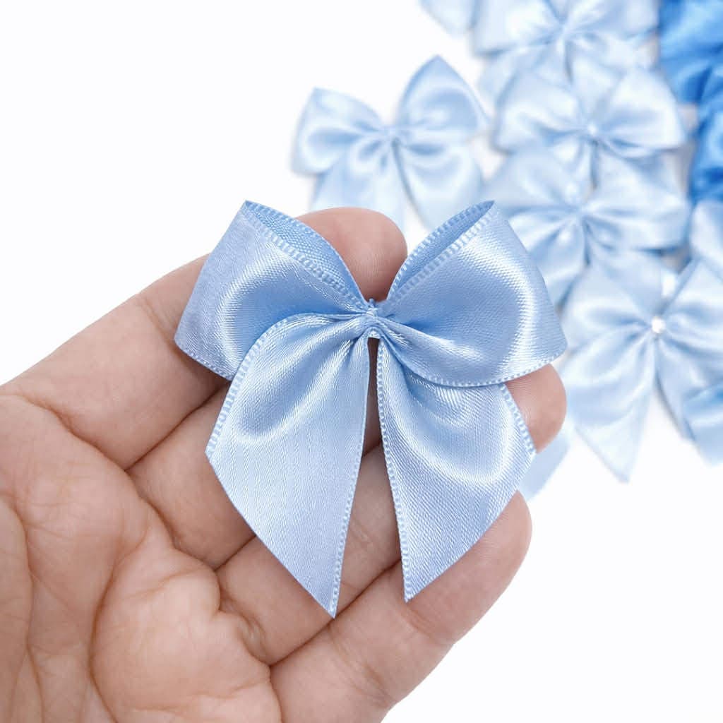 OFERTA Laço de Cetim AZUL BB COM FITA PRA AMARRAR - 20 Unidades