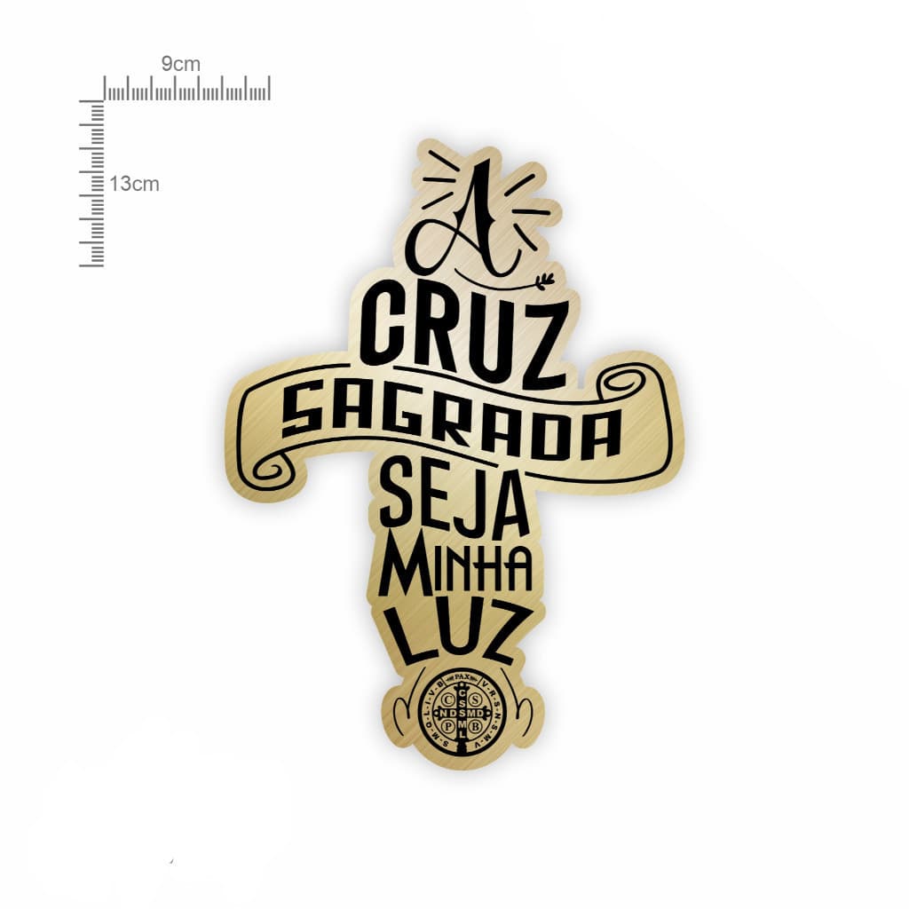 Adesivo Cruz Sagrada São Bento - 9x13cm IMPRESSÃO DIGITAL