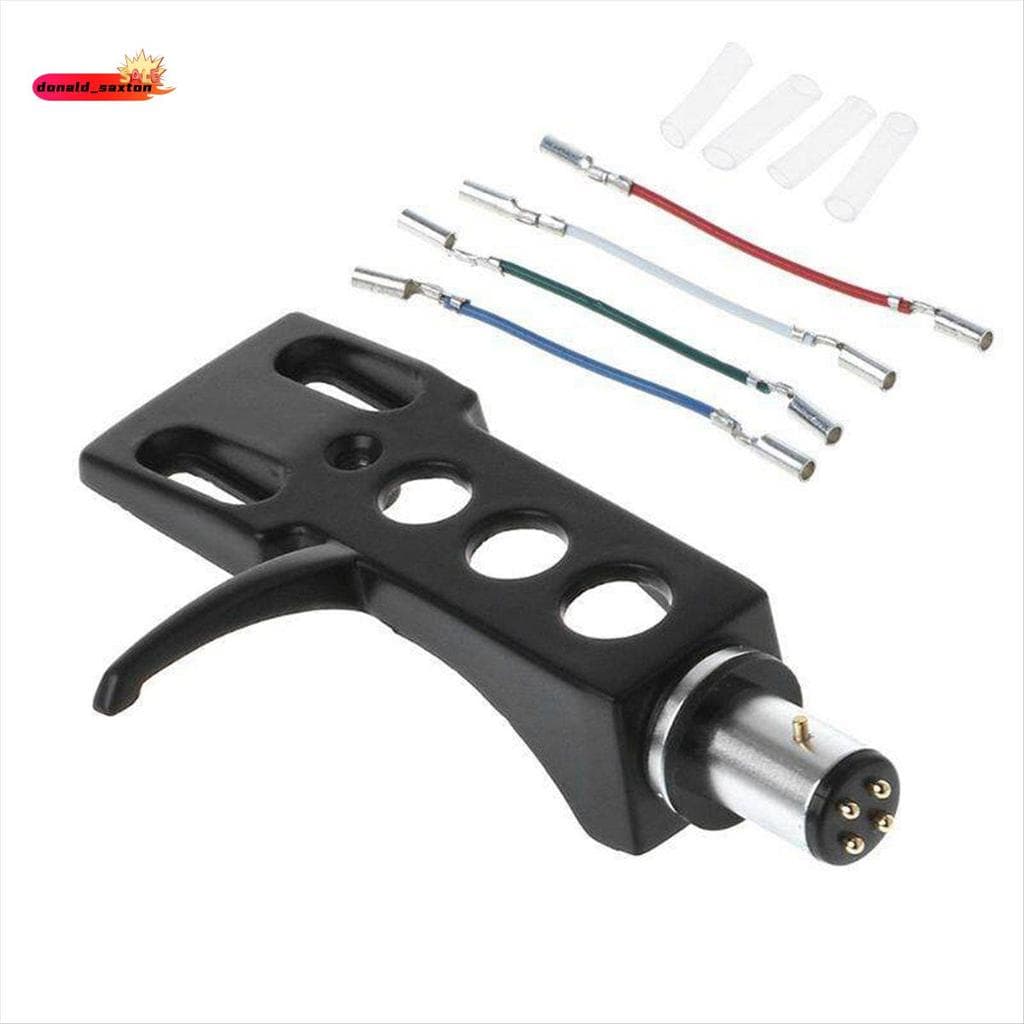 💥1 Peça Fono Plataforma Giratória Headshell Montagem Fonógrafo Cabeça Titular Metal Preto Para LP Disco Record Player