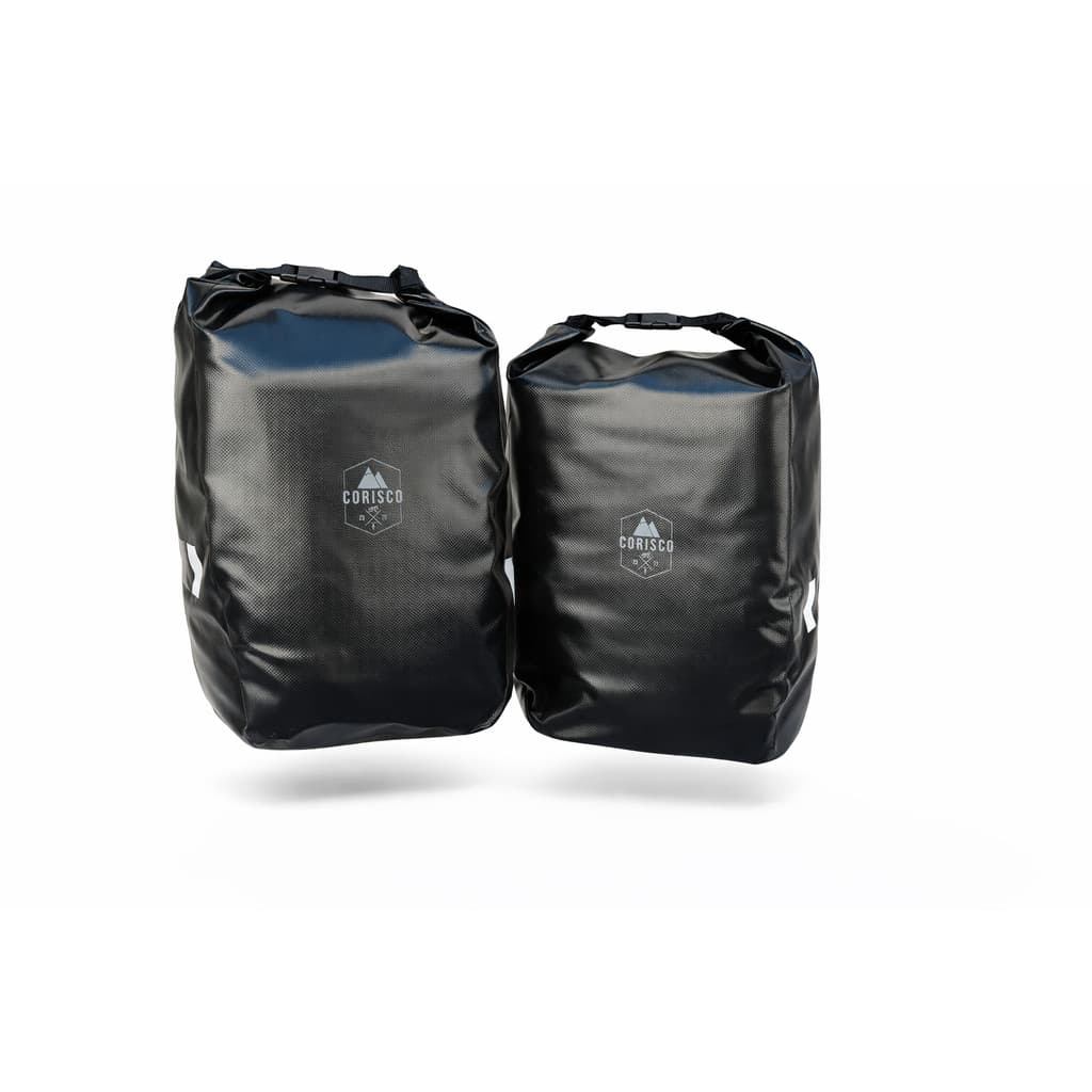 Alforge Corisco 50L Impermeável Cicloturismo Viagem Bike Reforçado Par Bolsa Bicicleta