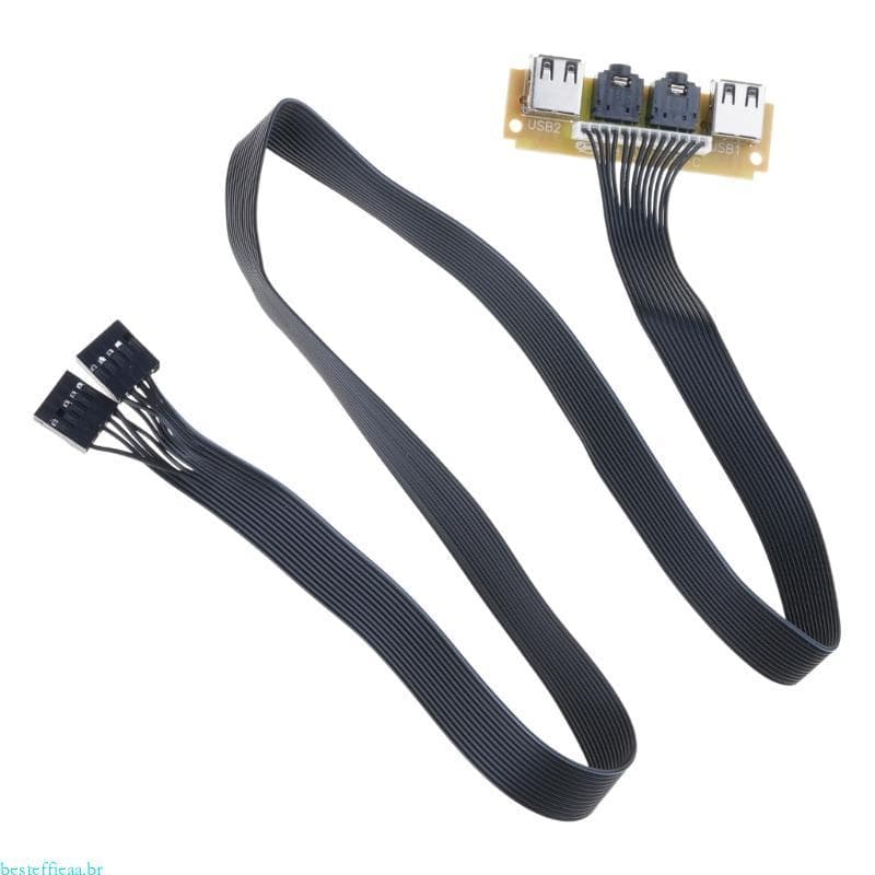 besteffie USB Painel Front HUB Microfone Fone Ouvido Jacks 6cm Fio Extensor