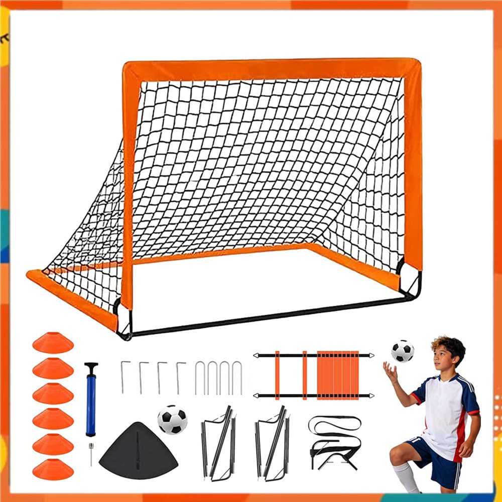 Gol de futebol infantil portátil, 120 * 90 saídas, estilo Pop-up dobrável, com escada de agilidade de treinamento, futeb