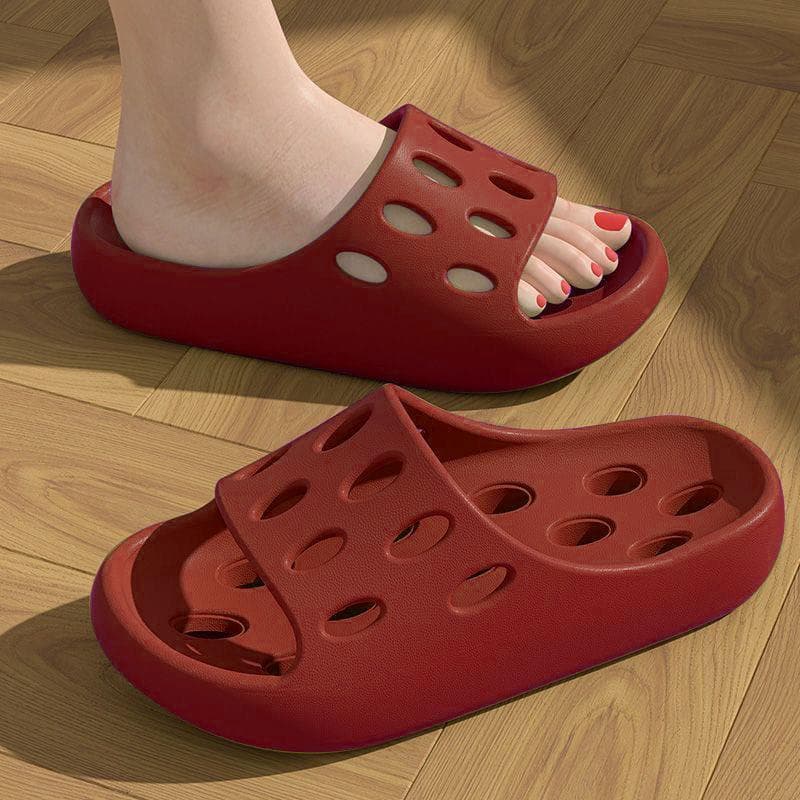 2026 novo estilo verão chinelos de banheiro sandálias ocas chinelos feminino banho antiderrapante fácil de secar casal F