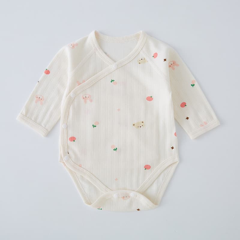 Bebê recém-nascido puro algodão manga comprida macacão meninos meninas bebê proteção da barriga macacão pijama macacão d