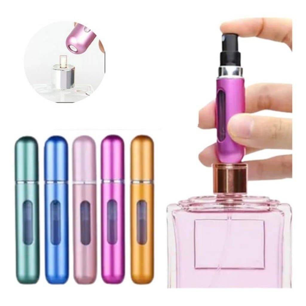 Kit 10 Frascos Porta Perfumes 5ml Portátil Recarregável Variedade De Cores