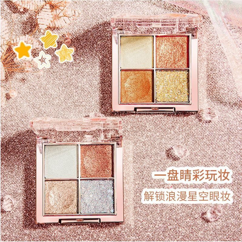 Caixa sem caixa Marco Andy luxo colorido luz das estrelas paleta de sombras de quatro cores Glitter lantejoulas perolado