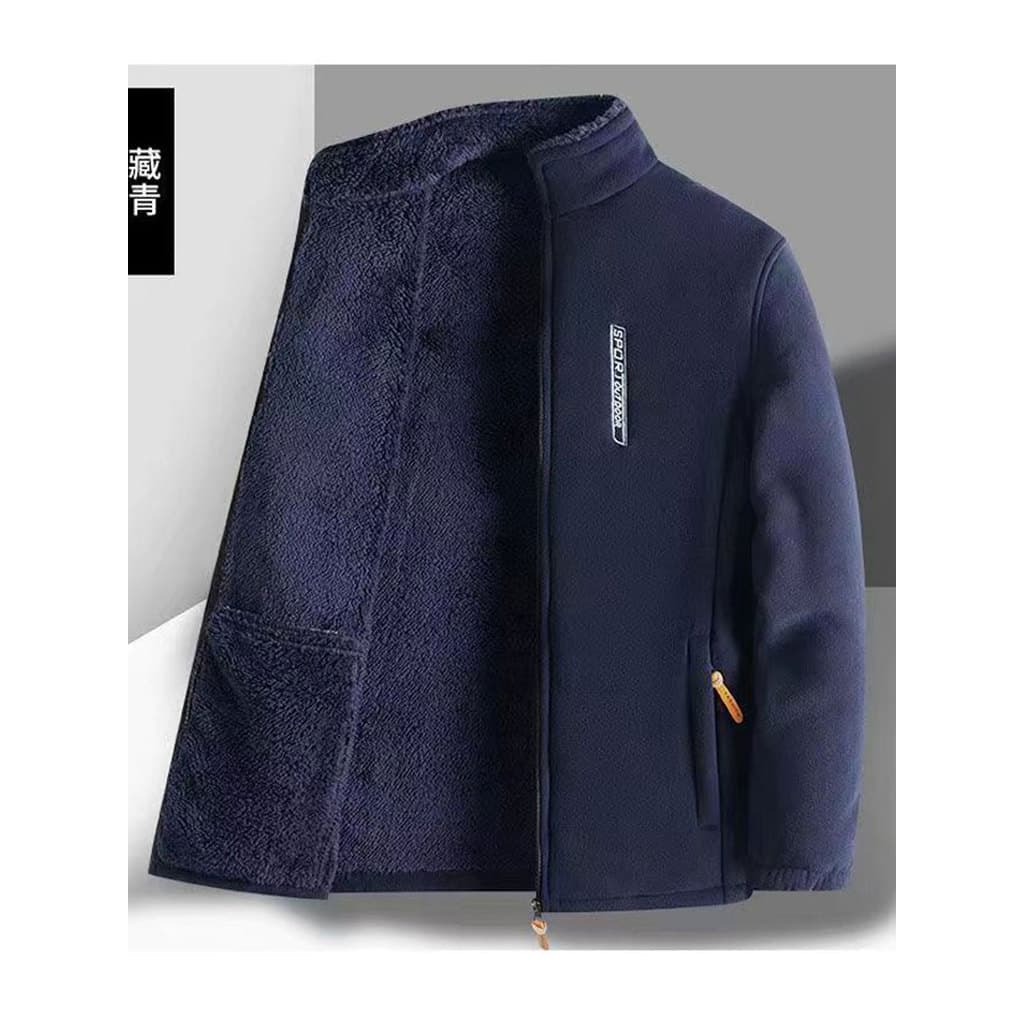 Jaqueta de lã Polar masculina pai engrossado velo Cardigan velo topo masculino primavera jaqueta casaco de lã