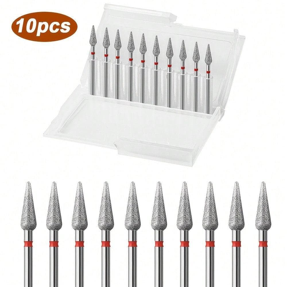 Conjunto De Brocas De Diamante Para Unhas Com 10 Peças Acrílico E Gel-Manicure Profissional Pedicure