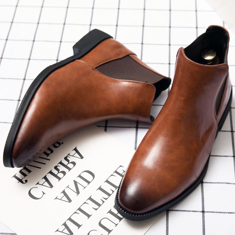 Martin botas masculinas na moda All-Match estilo britânico Chelsea botas masculinas de cano médio couro genuíno ferramen