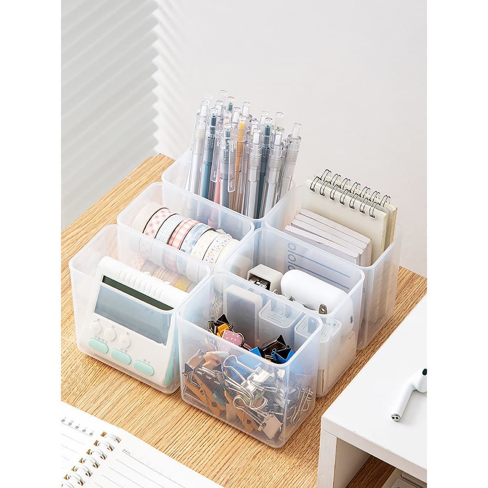 Caixa de armazenamento de mesa estilo japonês, artigos diversos para meninas com tampa, prateleira cosmética, escritório