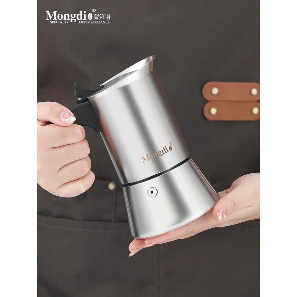 Mongdio Mongdio Pote de aço inoxidável para fazer café doméstico Pote de extrato de café expresso Pote de café Moka Elet