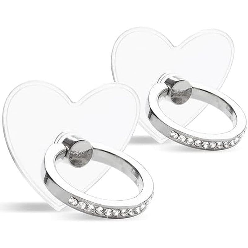 [2 Pacotes] Suporte De Anel De Telefone Celular Com Configuração De Diamante Transparente , Rotação De 360 Graus E Dedo