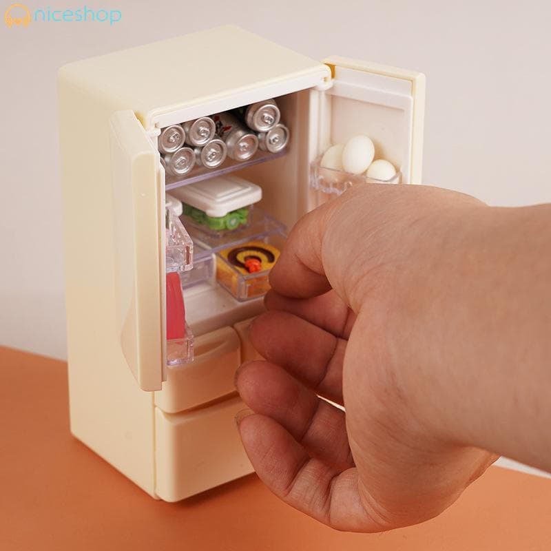 Brinquedo De Geladeira Em Miniatura 1 : 12-Modelo De Cozinha De Casa De Boneca Para Jogo De Simulação