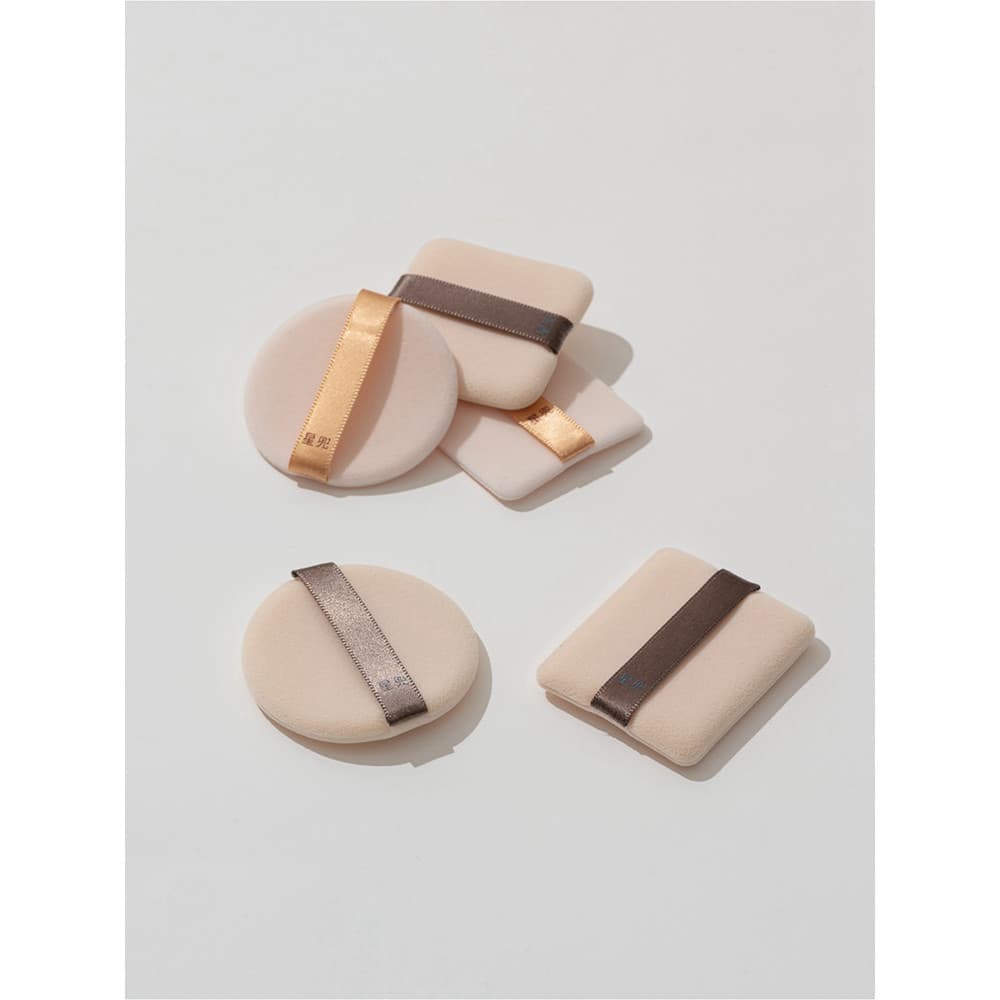 Estrela bolso dupla face reunindo puff conjunto de lã curta adequado para NARS CT KVD pó prensado substituição puff * 5