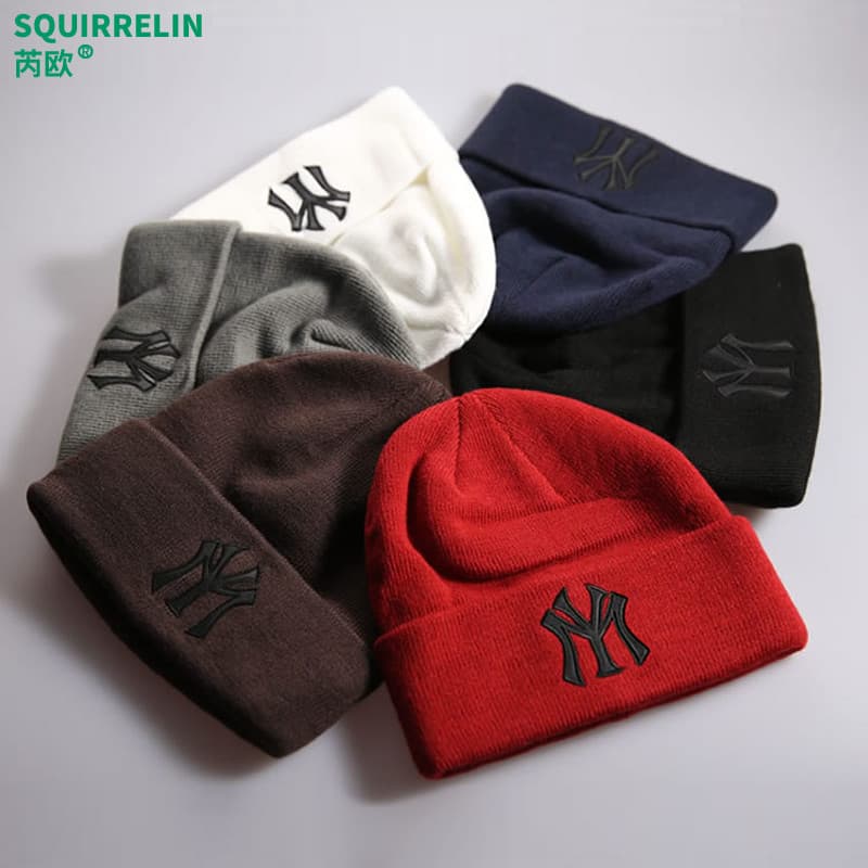 Chapéu masculino de malha chapéu de lã inverno outono inverno Street Wear novo estilo 2025 forro de lã inverno quente fr