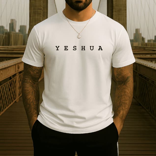 Camiseta Masculina Cristã Com Estampa de Yeshua Algodão moda evangelica estilosa casual.