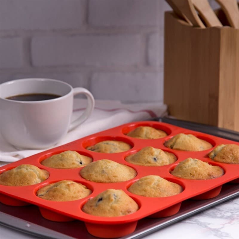 2026 Novo Molde Redondo De Silicone 24 Buracos Mini Muffin DIY Cupcake Biscoitos Fondant Assadeira Antiaderente Pudim Bo